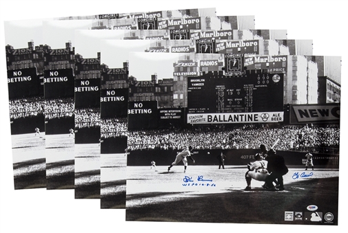 1956 World Series Perfect Game 16x20 Photo - LOT OF 5 - Signed by Don Larsen and Yogi Berra (PSA/DNA)